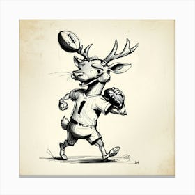 Deer Football Player 1 Canvas Print