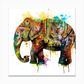 Elephant water colour Painting Canvas Print