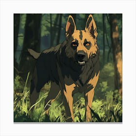 Giant Angry German Shepherd Dog 12 Canvas Print