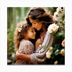 Love Family Care Warmth Joy Embrace Gratitude Flowers Celebration Motherhood Appreciatio Canvas Print