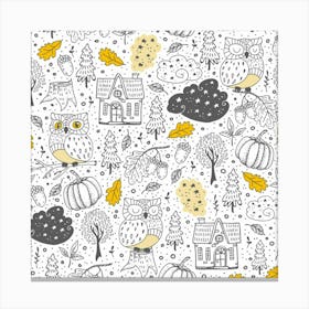 Autumn Owls Canvas Print