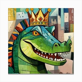 1000013692 Crocodile with crown  Canvas Print