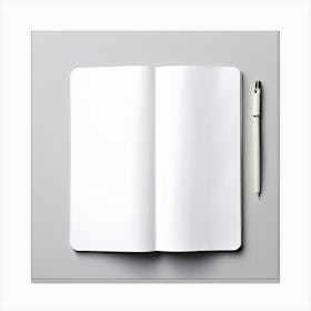 Mock Up Blank Pages Open Book Spread Unmarked Writable Notebook Journal White Clean Min (14) Canvas Print