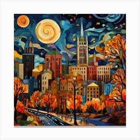 Autumn Cityscape Canvas Print