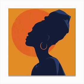 Silhouette Of African Woman 16 Canvas Print