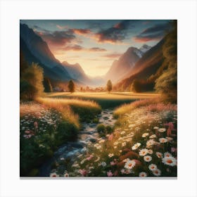 Sunset In The Mountains 4 Canvas Print