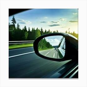 Sky Automobile Highway View Speed Traffic Transportation Mirror Travel Road Black Vehicle (2) Canvas Print