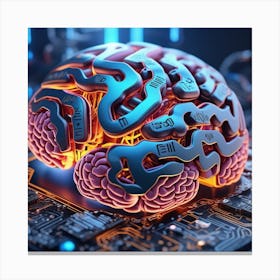 Artificial Brain On A Circuit Board 2 Canvas Print