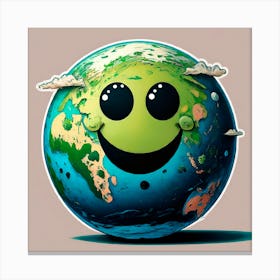 Earth Smiley Canvas Print