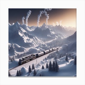 Train In The Mountains Canvas Print