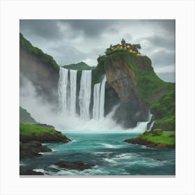 Waterfall - Waterfall Stock Videos & Royalty-Free Footage Canvas Print