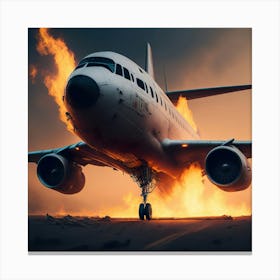 Airplane On Fire (35) Canvas Print