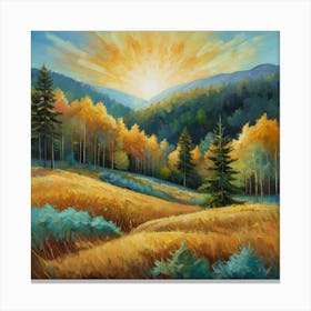 Leonardo Kino Xl A Vibrant Daytime Landscape Featuring A Golde 0 (1) Canvas Print