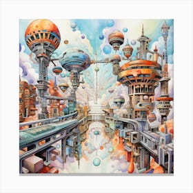 Futuristic City 30 Canvas Print