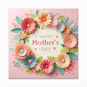 Happy Mother's Day Paper Art Canvas Print