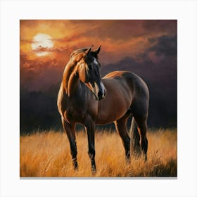 Sunset Horse 53 Canvas Print