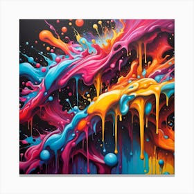 Colorful Splashes 1 Canvas Print