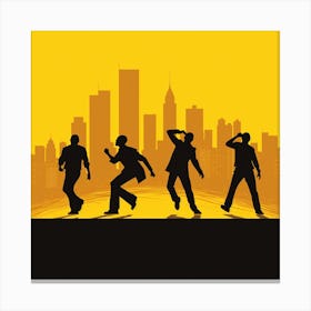 Silhouettes Of People Dancing Canvas Print