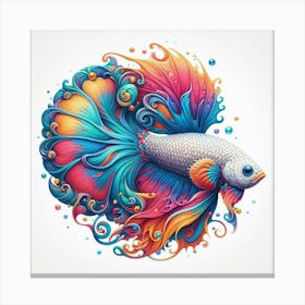 Something Fishy 3/4 (colourful rainbow sea river wall art decoration) Canvas Print