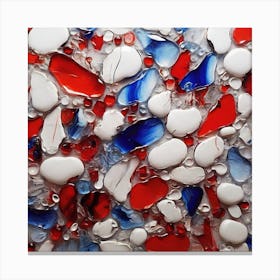 Red and blue and white glass Canvas Print
