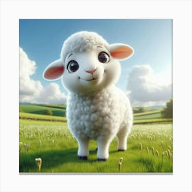 Sheep In A Field 3 Canvas Print