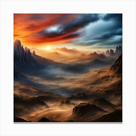 Sunset In The Desert 1 Canvas Print