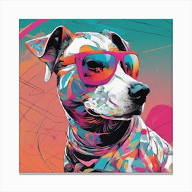 Dog, New Poster For Ray Ban Speed, In The Style Of Psychedelic Figuration, Eiko Ojala, Ian Davenport (1) Canvas Print