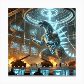 Kaiju Control Network Function Converted Canvas Print