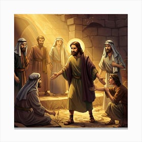 Jesus And His Disciples Canvas Print