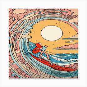 Surfer On A Wave Canvas Print