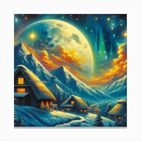 Night In The Village Canvas Print