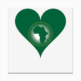 Love Flag African Union Heart Africa Canvas Print