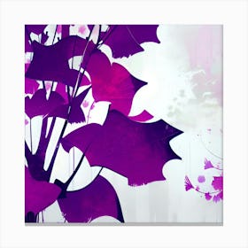 Purple Ginkgo Leaves Canvas Print