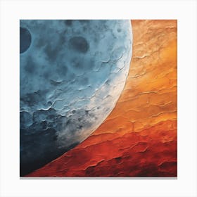 Earth And Moon Canvas Print