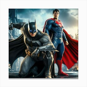 Batman And Superman 1 Canvas Print