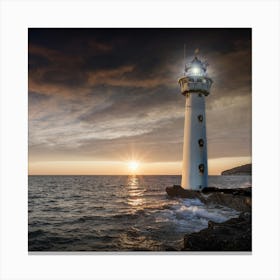 Lighthouse At Sunset Canvas Print