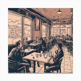 Newspaper Café 1 Canvas Print