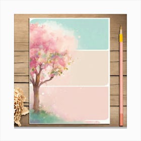 Watercolor Cherry Blossom Tree Canvas Print