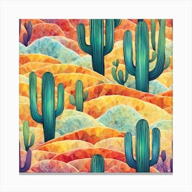 Cactus Pattern 20 Canvas Print