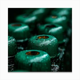 Green Beer Bottles Canvas Print