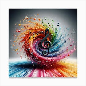 Colorful Music Notes 2 Canvas Print