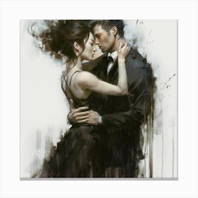 Couple Kissing Canvas Print