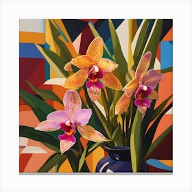 Maxillaria Orchids Abstract 1 Canvas Print