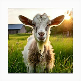 Grass Green Goat Farm Mammal Milk Farming Animal Meadow Head Canino No People Pasture S (1) Canvas Print