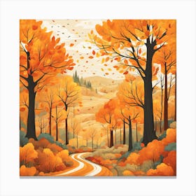 Autumn Forest Road Canvas Print