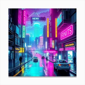 Neon City 5 Canvas Print