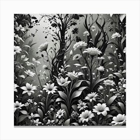 Black and White Abstract Art 105 Canvas Print