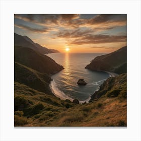 Sunset At The Coast Canvas Print