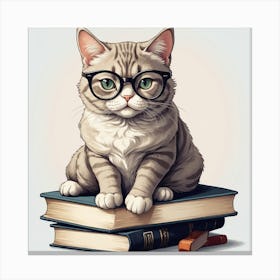 Cat In Glasses Canvas Print