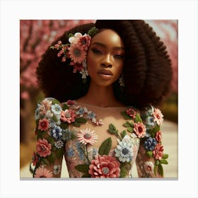 Afro-Floral Canvas Print